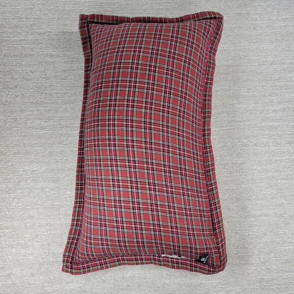 Vtg Newport Joy Lumbar Pillow 24” Plaid Trim Down Filled Holiday Christmas Decor - Picture 9 of 13